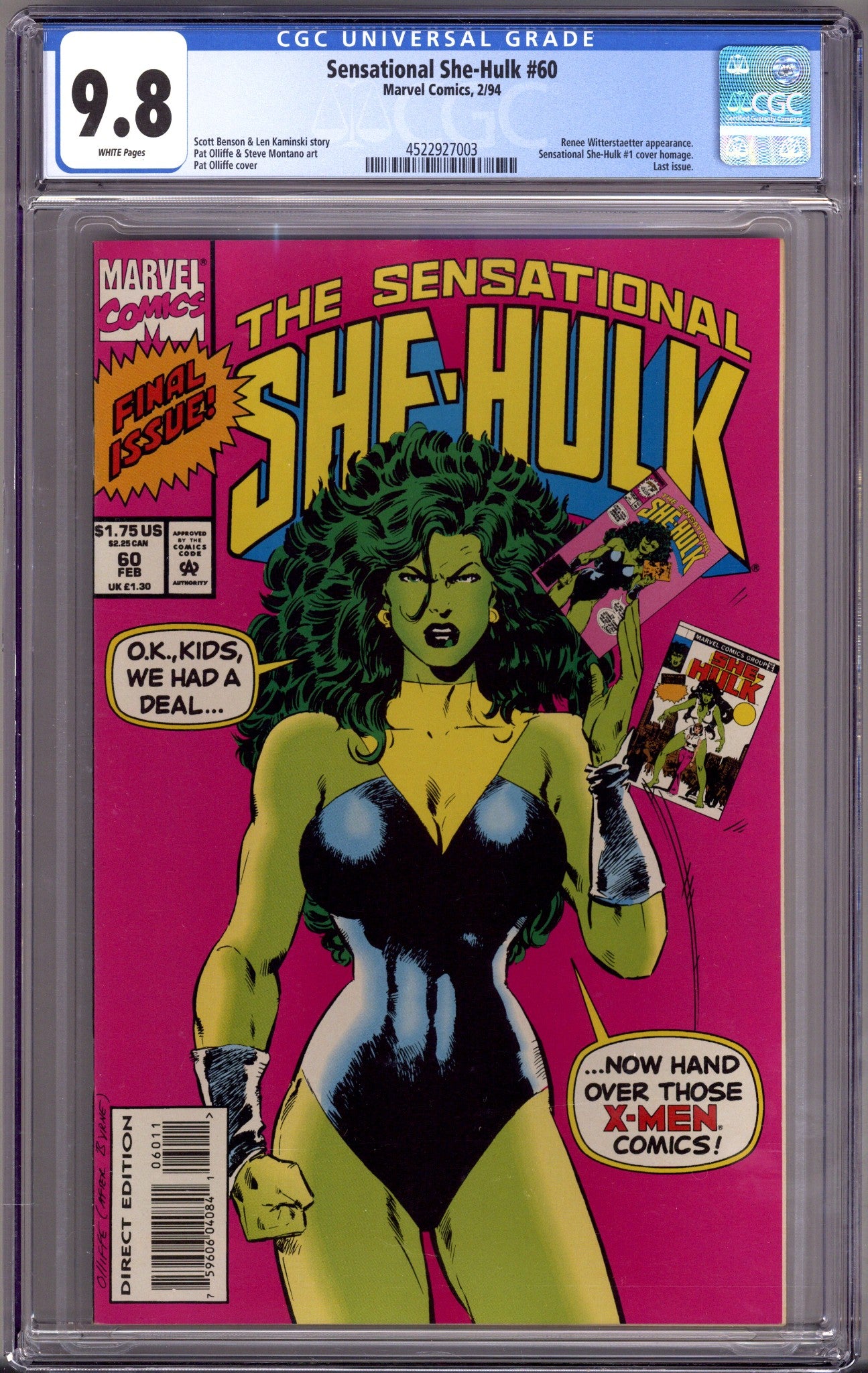The Sensational She-Hulk 60 CGC 9.8 (NM/M) (1994) 