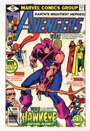 The Avengers Vol 1 189  VF (8.0)   (1979)