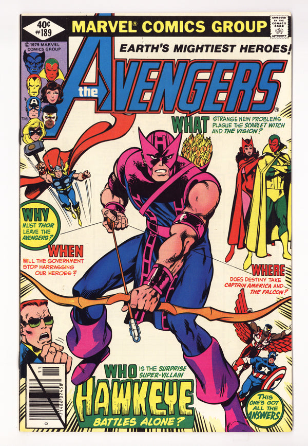 The Avengers Vol 1 189  VF (8.0)   (1979)
