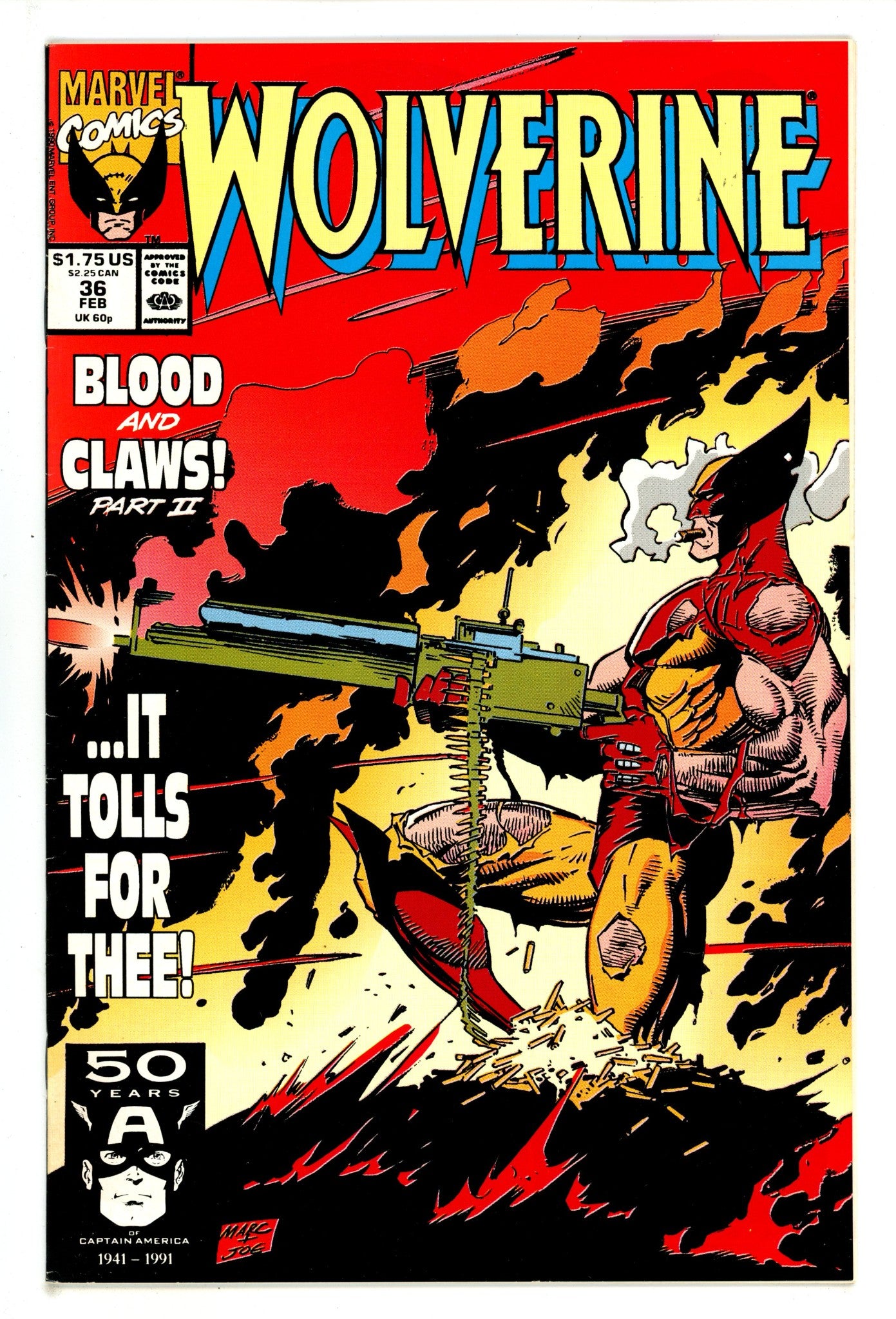 Wolverine Vol 2 36 Mid Grade (1991) 