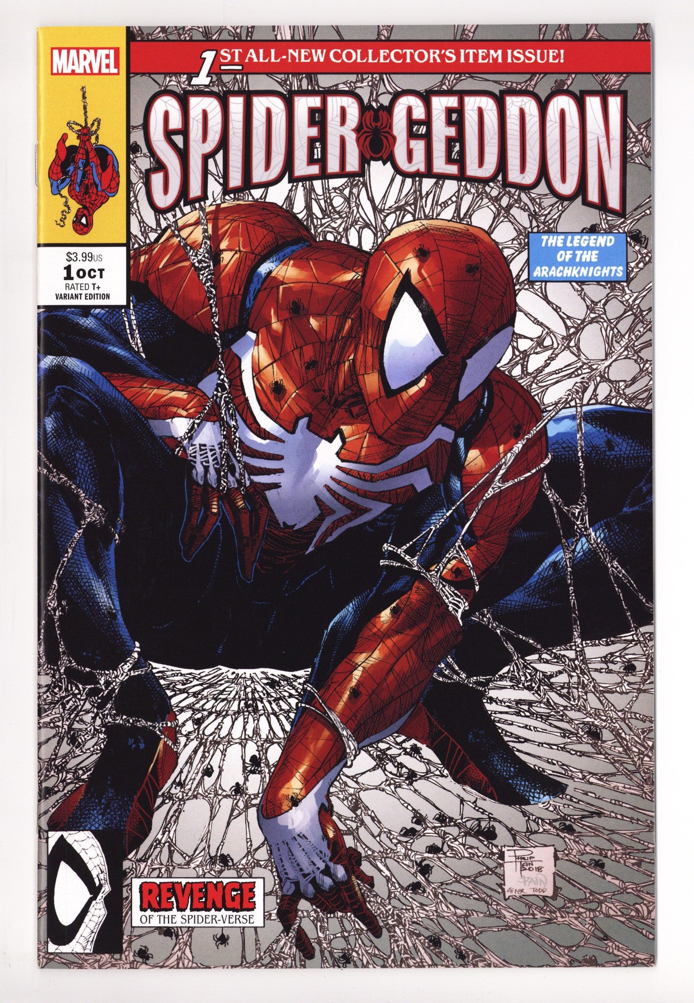 Spider-Geddon 1 NM- (9.2) (2018) Tan Exclusive Variant 