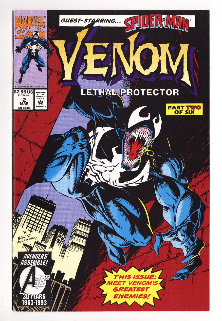 Venom: Lethal Protector Vol 1 2  VF+ (8.5)   (1993)        