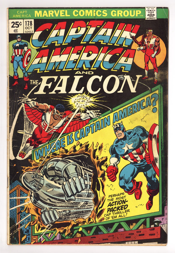 Captain America Vol 1 178 Very Low Grade (1974)