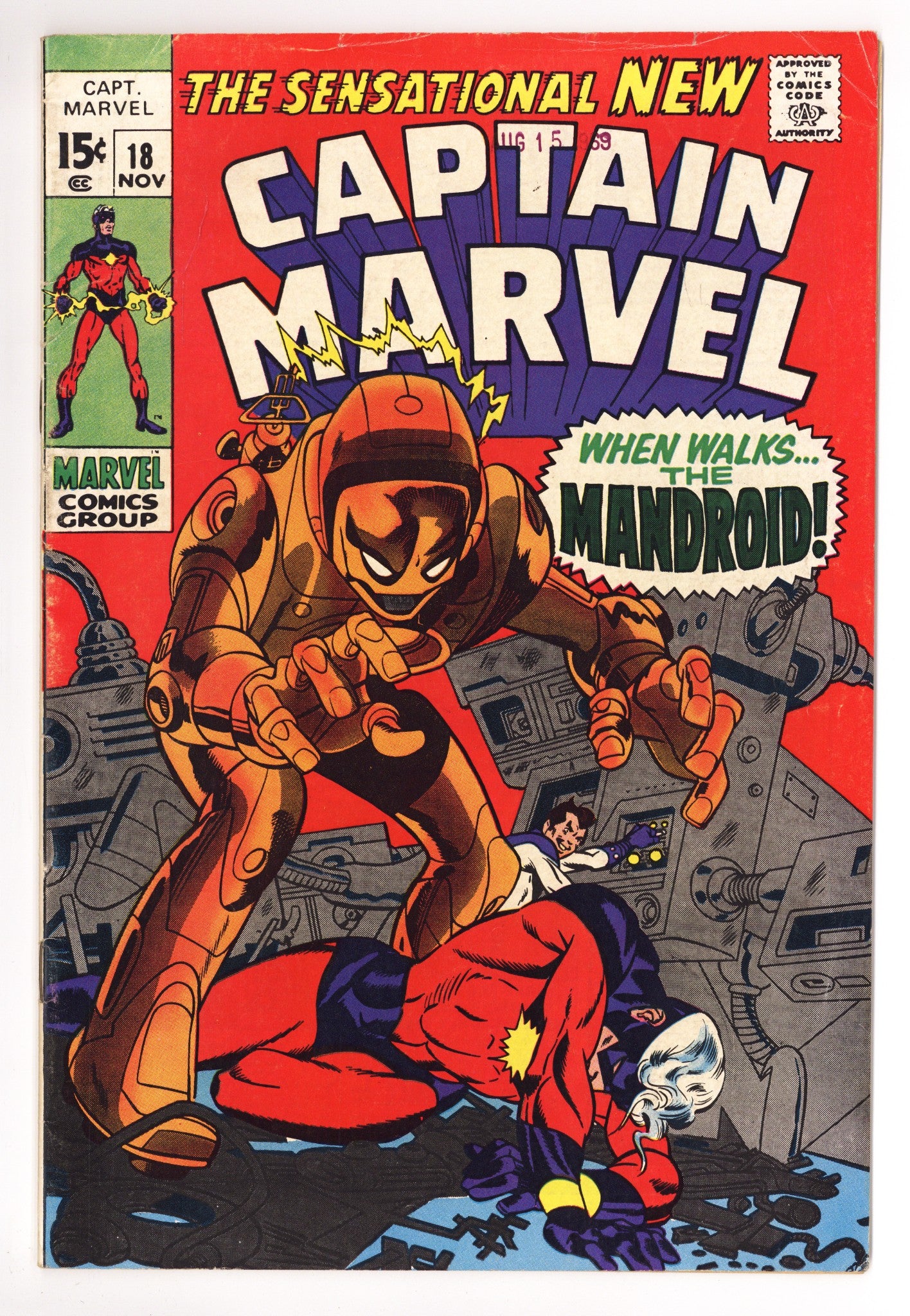 Captain Marvel Vol 1 18 FN- (5.5) (1969) 