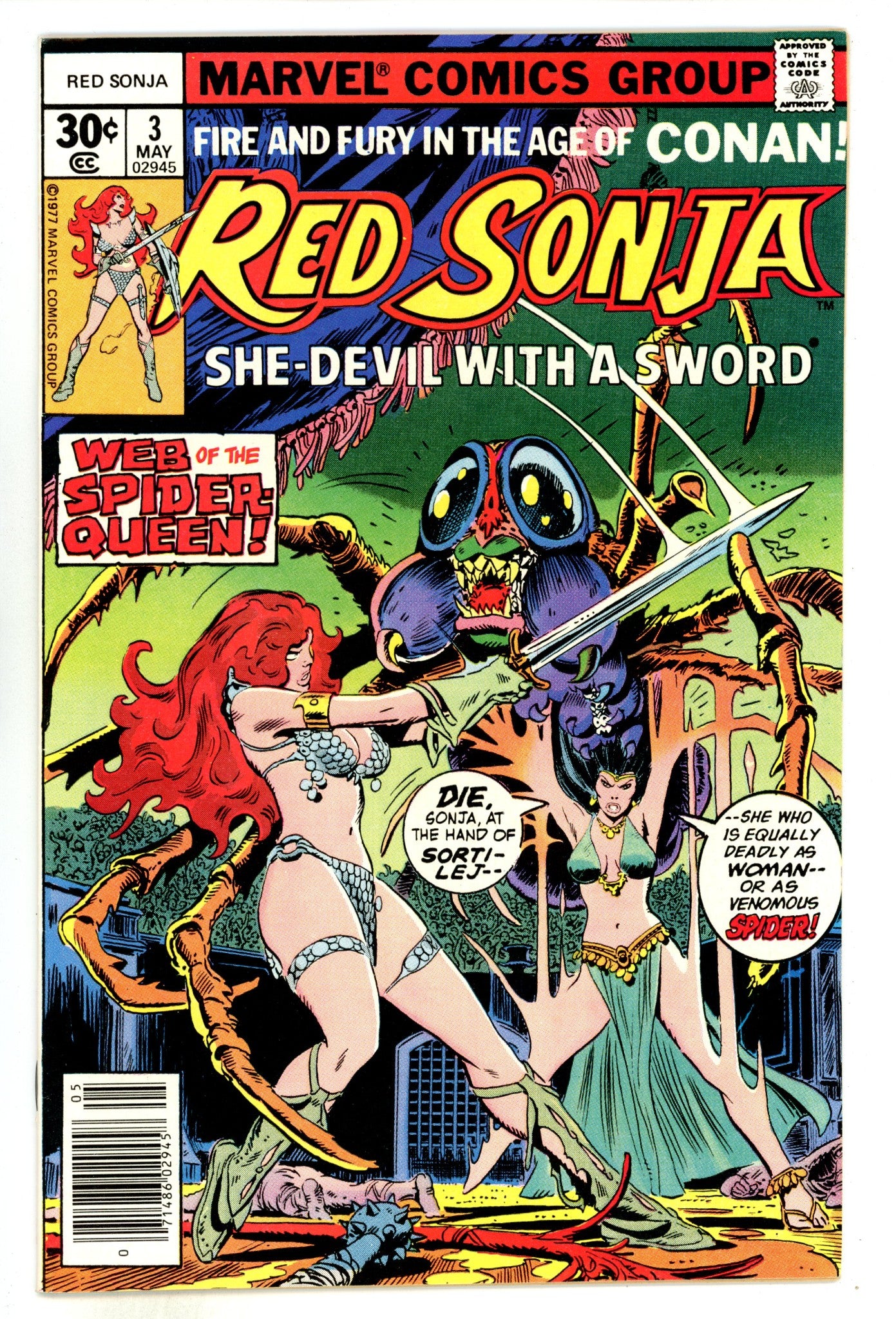 Red Sonja Vol 1 3  VF (8.0)  (1977)  