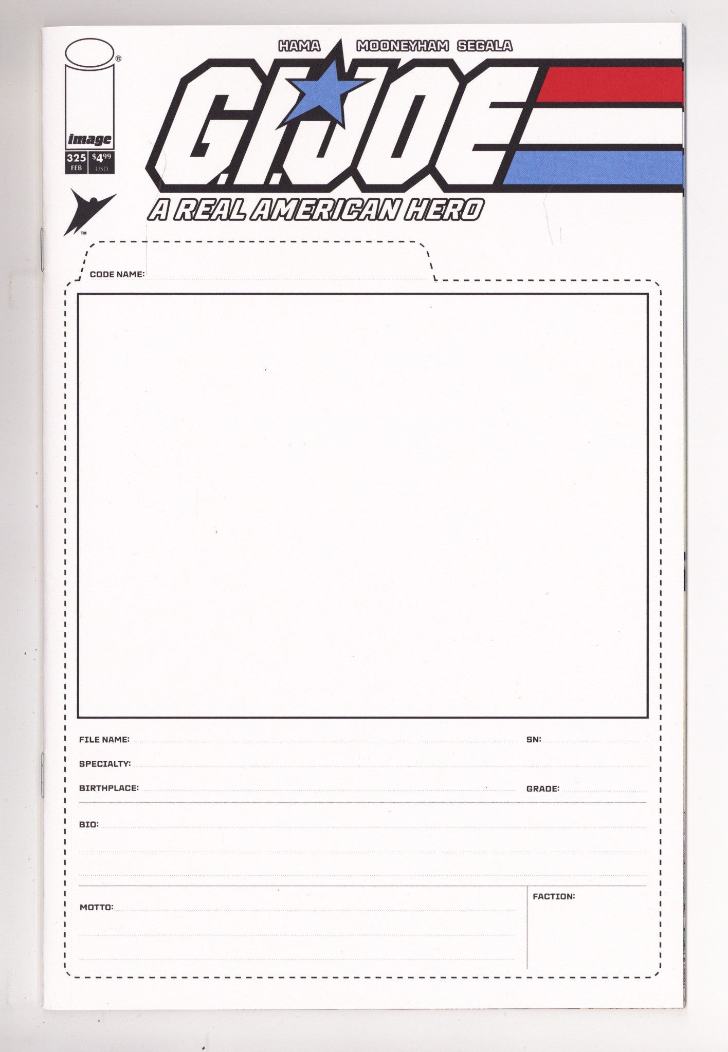 G.I. Joe A Real American Hero  325   Blank File Card Variant   (2026)
