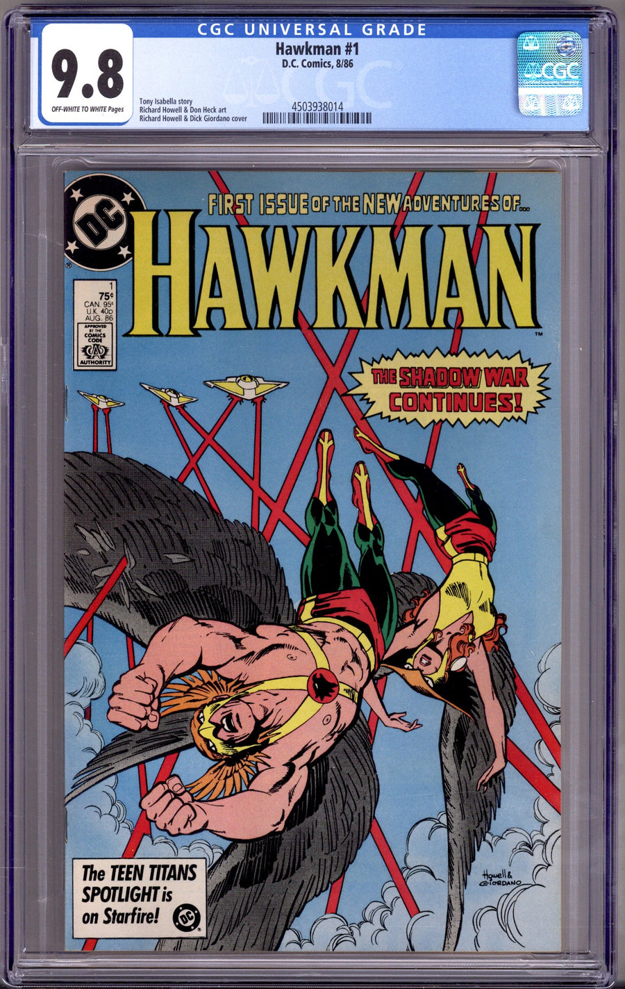 Hawkman Vol 2 1 CGC 9.8 (NM/M) (1986) 