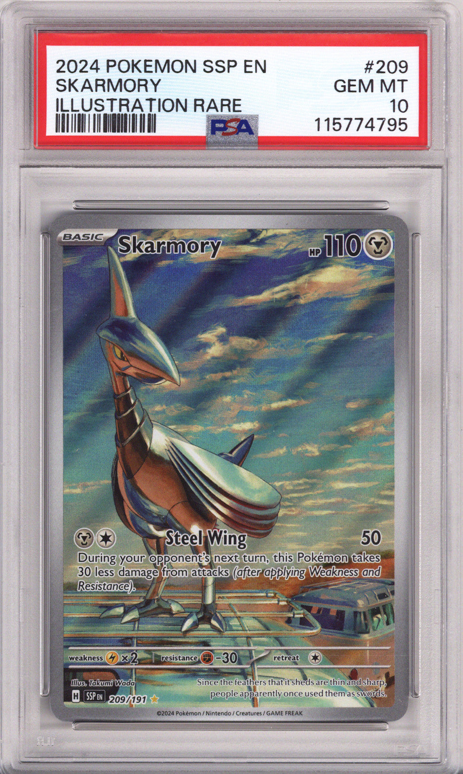 Pokemon Surging Sparks Skarmory Illustration Rare PSA Gem Mint 10 (2024)
