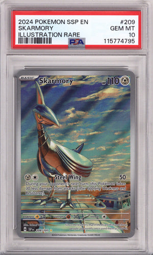 Pokemon Surging Sparks Skarmory Illustration Rare PSA Gem Mint 10 (2024)
