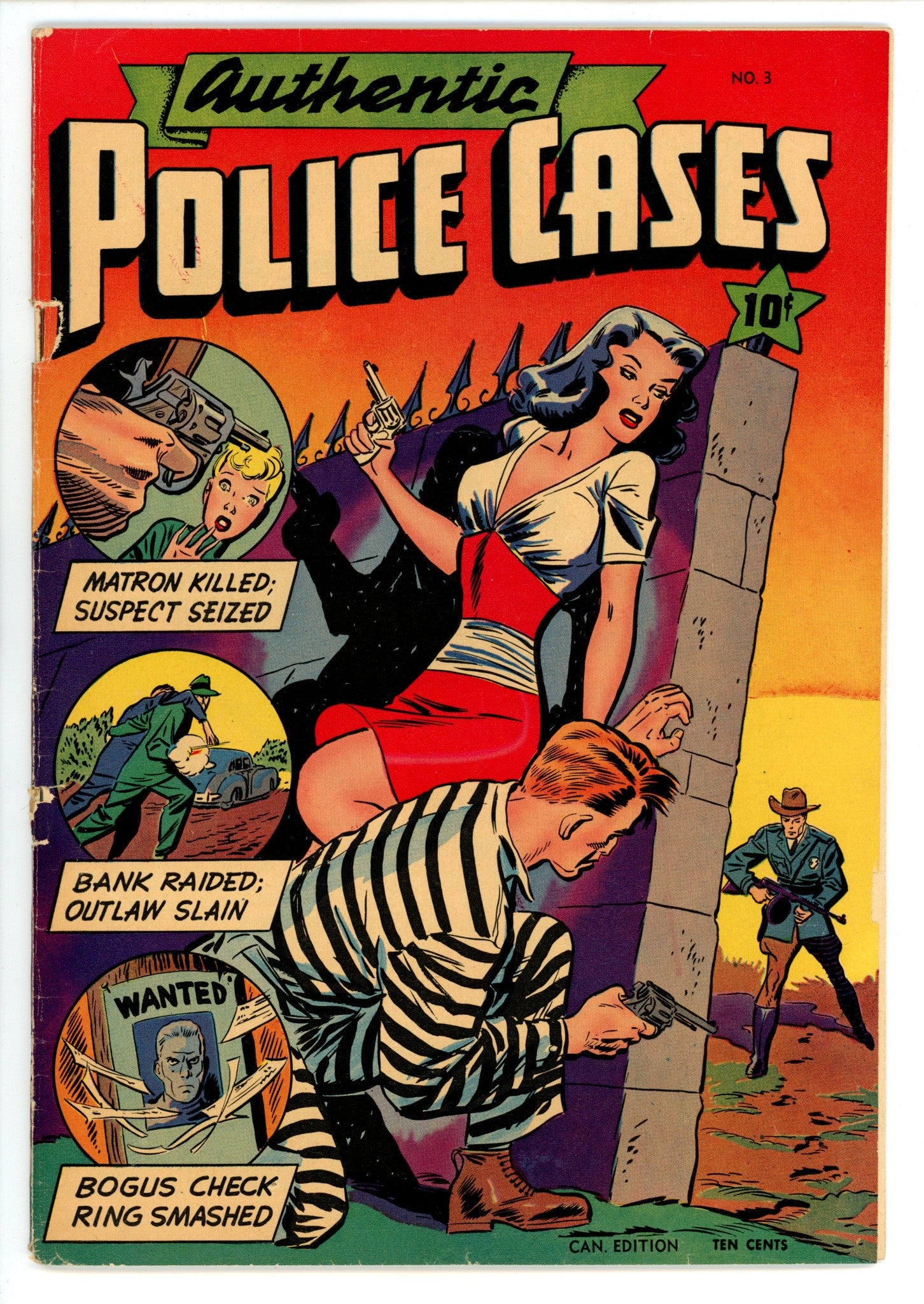 Authentic Police Cases 3 VG (4.0) Apparent, Cover Detached (1948) Canadian Edition 