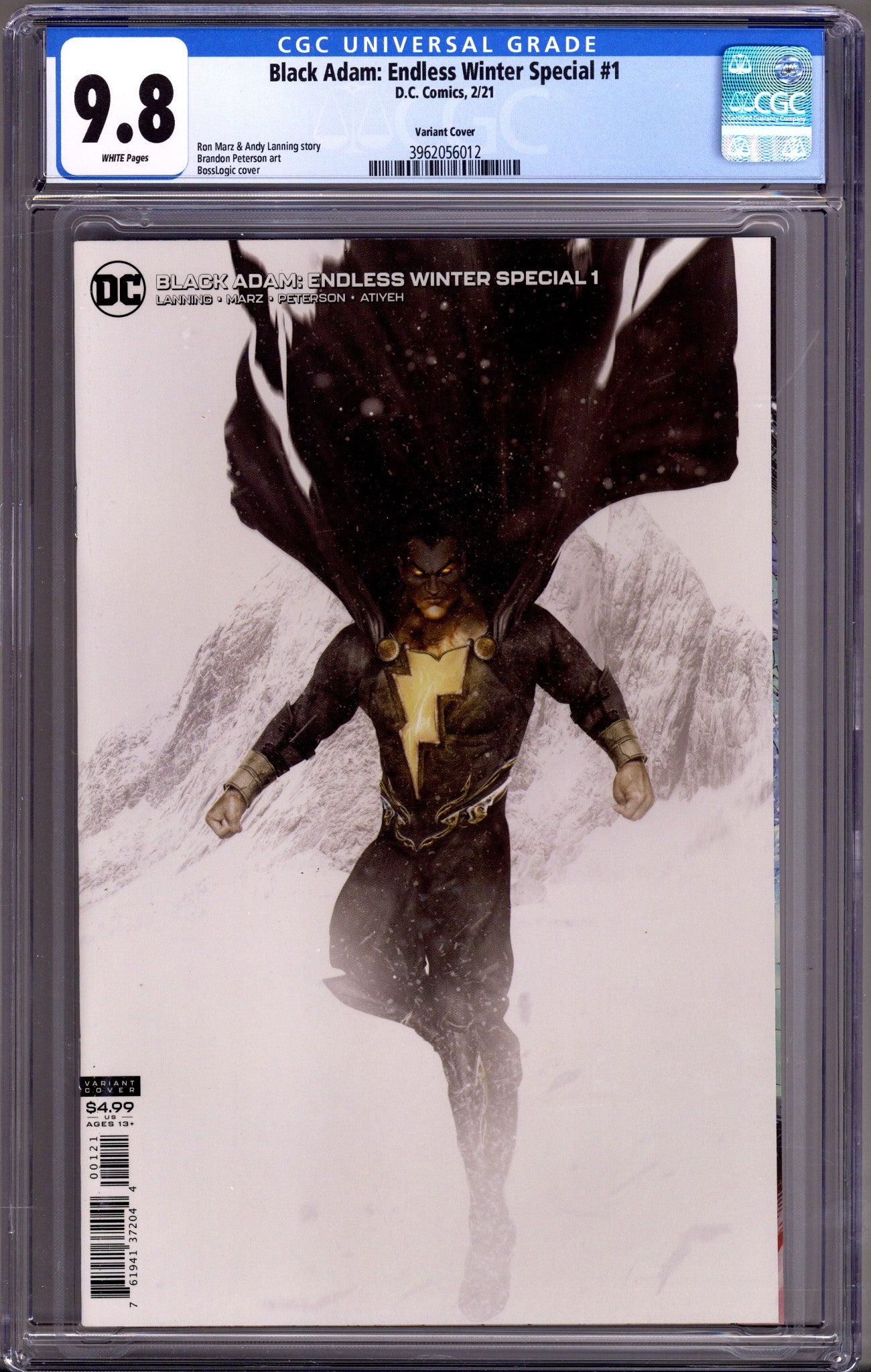 Black Adam: Endless Winter Special 1 CGC 9.8 (NM/M) (2021) BossLogic Variant 