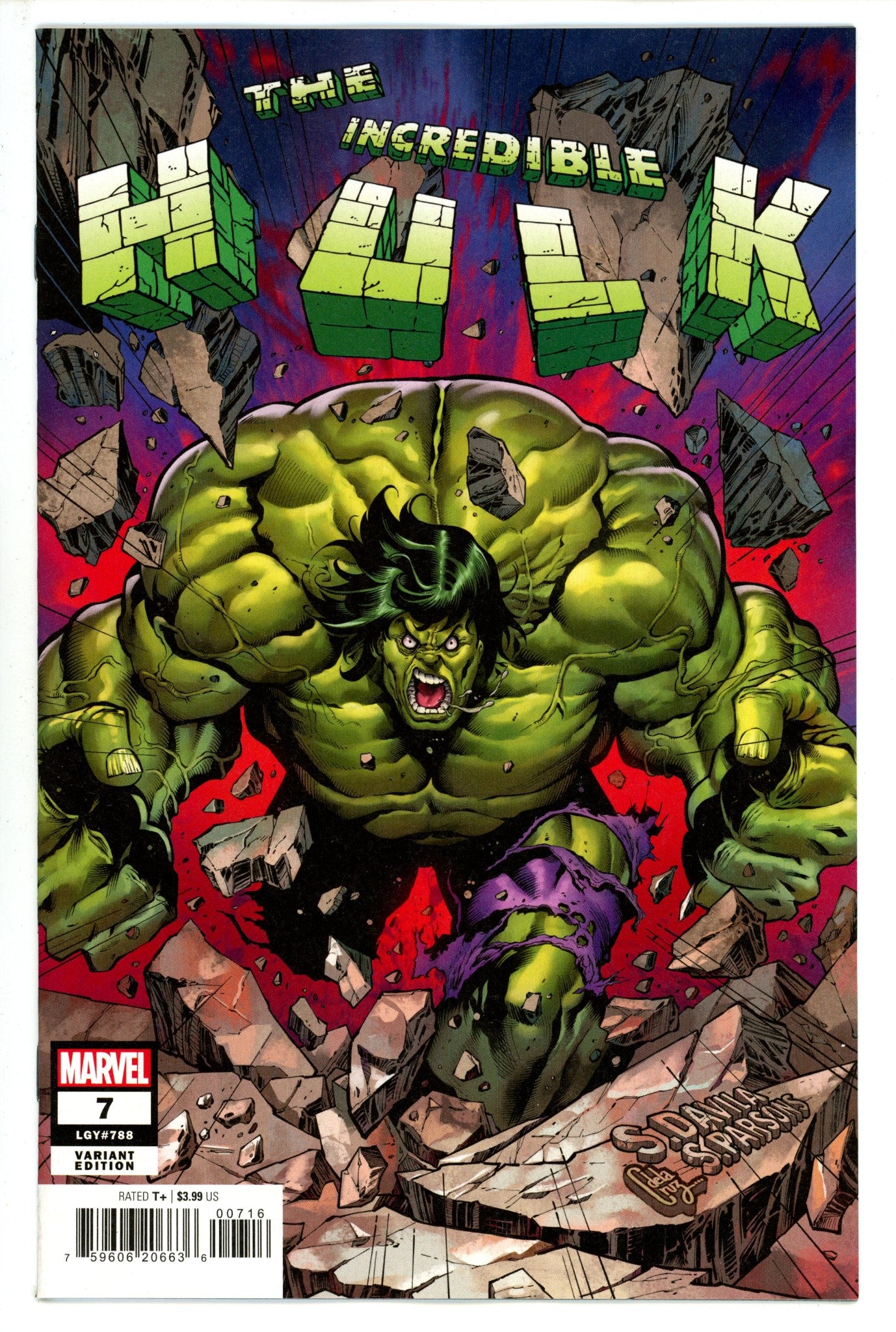 Incredible Hulk Vol 4 7 Davila Incentive Variant VF/NM (2023)