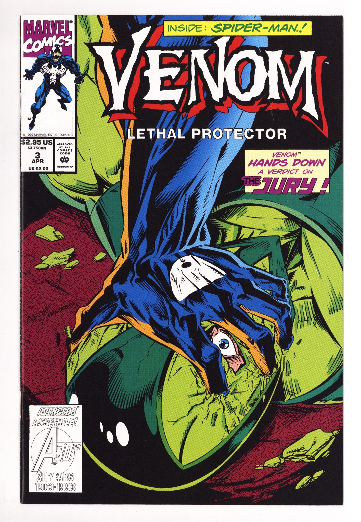 Venom: Lethal Protector Vol 1 3  VF/NM (9.0)   (1993)        