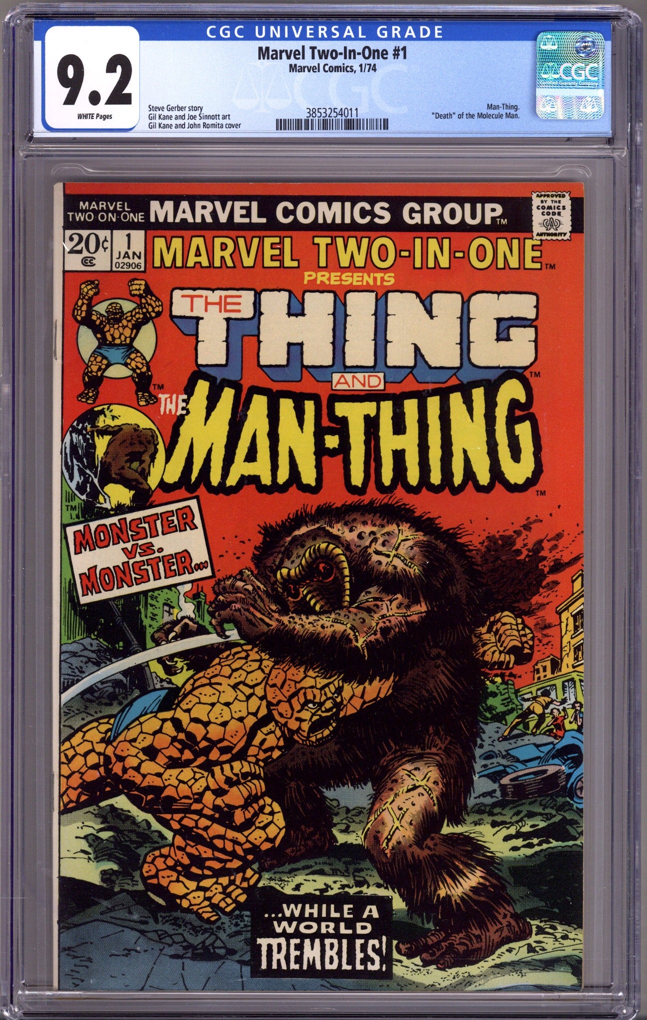 Marvel Two-in-One Vol 1 1 CGC 9.2 (NM-) (1974) 