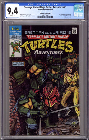 Teenage Mutant Ninja Turtles Adventures Vol 1 1 CGC 9.4 (NM) (1988) Canadian Price Variant