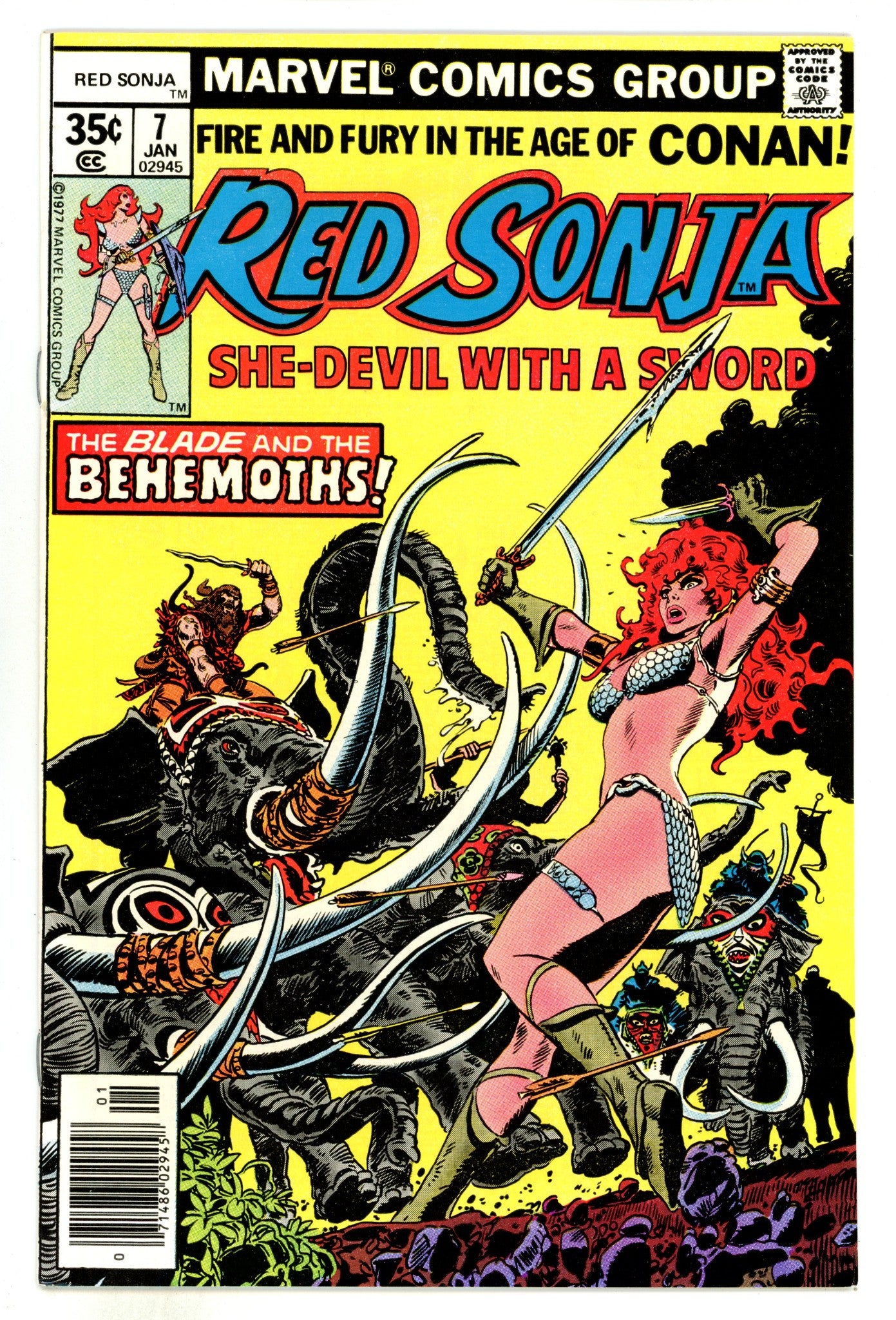 Red Sonja Vol 1 7  VF+ (8.5)  (1978)  