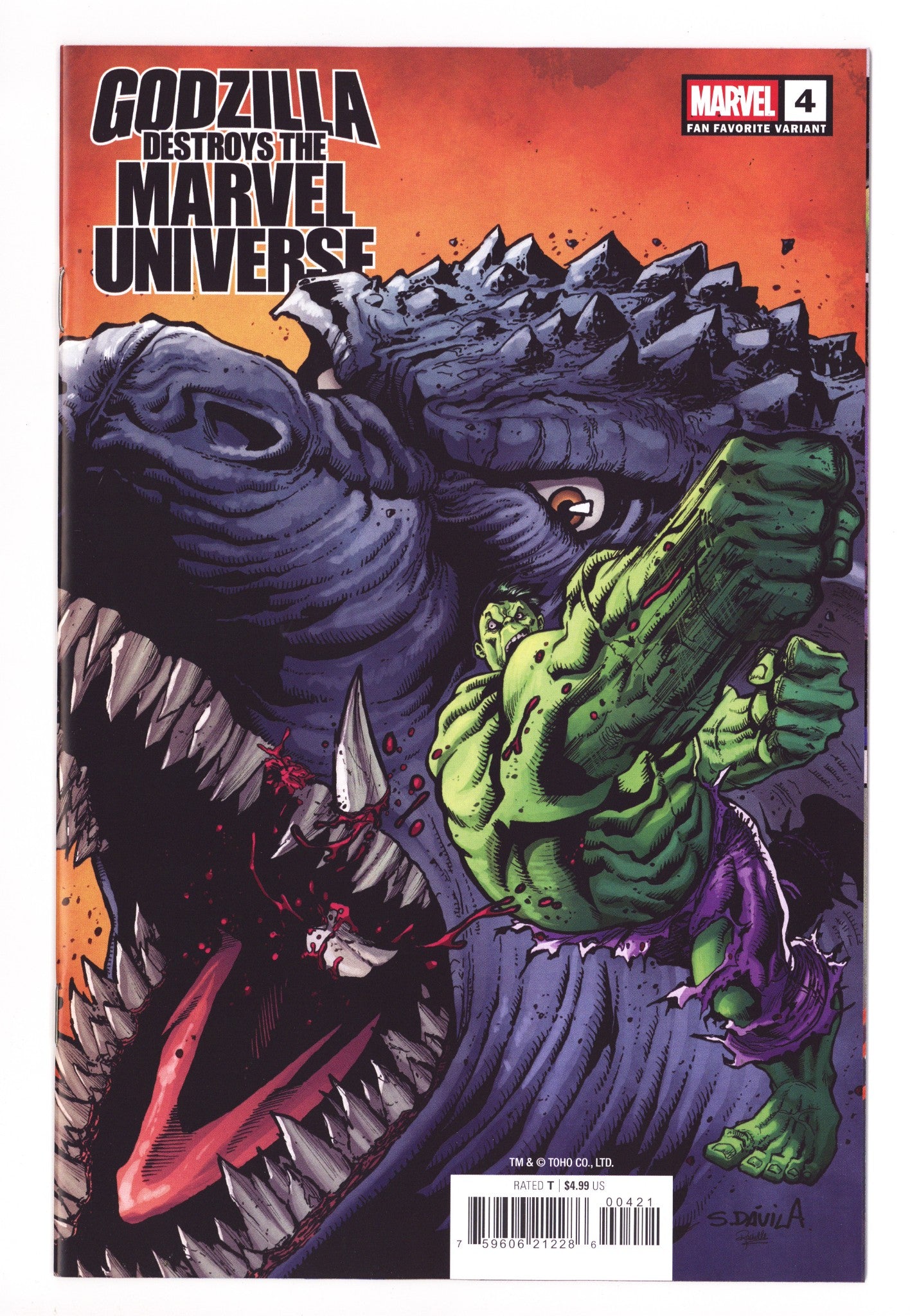 Godzilla Destroys The Marvel Universe  4 Dávila  Variant   (2025)