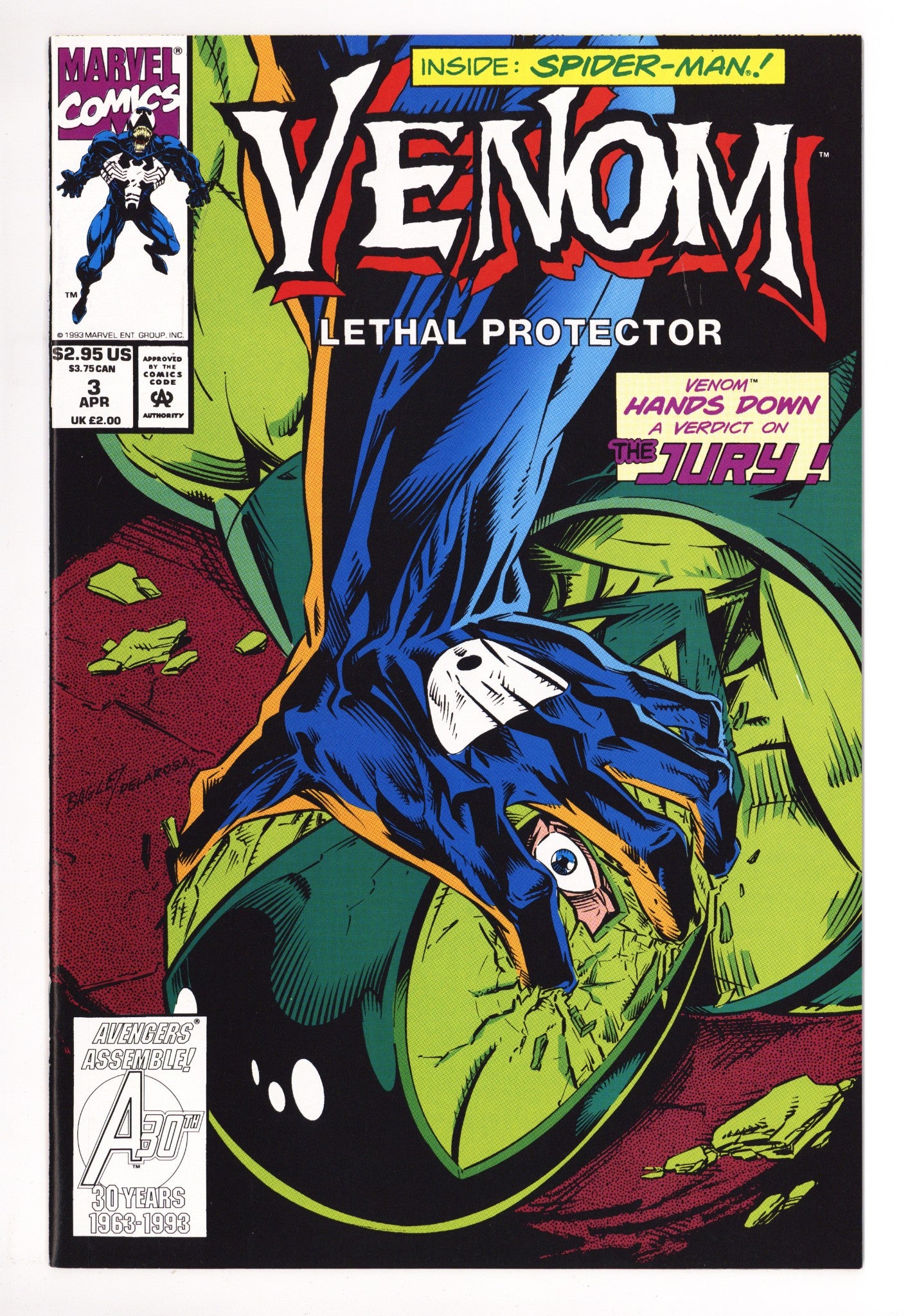 Venom: Lethal Protector Vol 1 3  NM- (9.2)   (1993)        