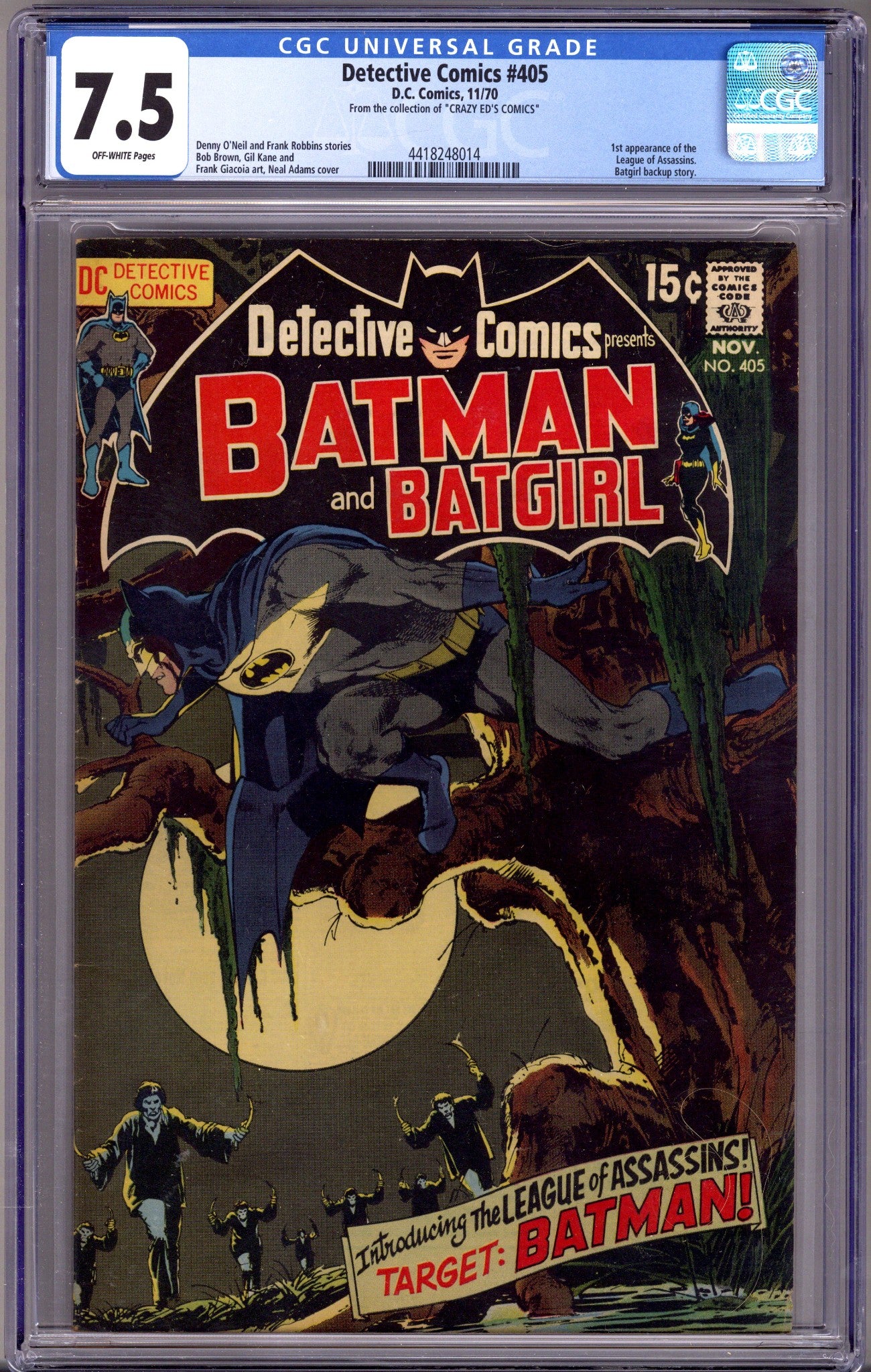 Detective Comics Vol 1 405 CGC 7.5 (VF-) (1970)