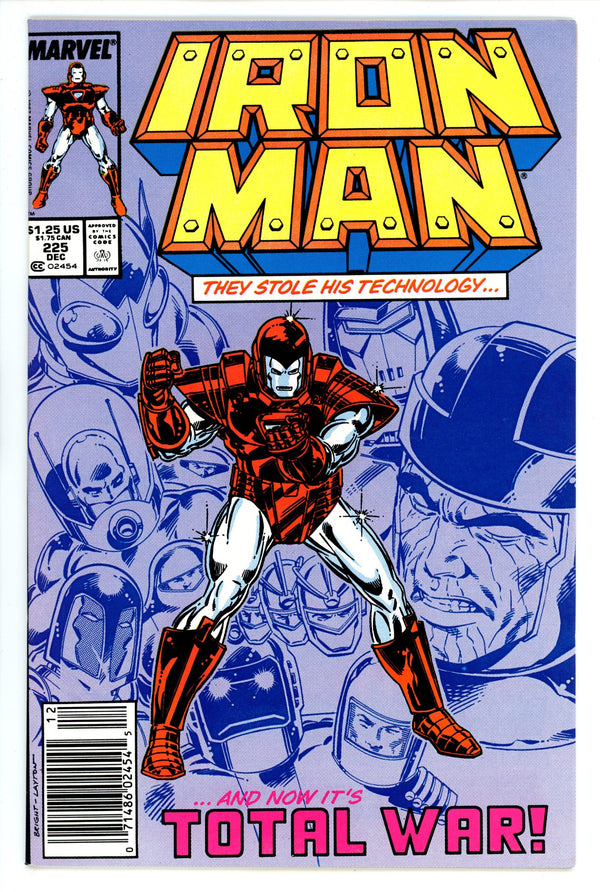Iron Man Vol 1 225 VF+ (8.5) (1987) Newsstand