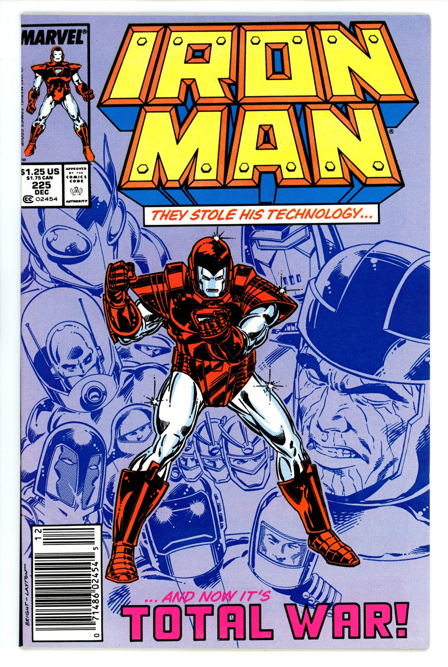 Iron Man Vol 1 225 VF+ (8.5) (1987) Newsstand 