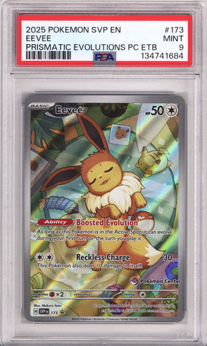 Pokemon Black Star Promo Eevee Prismatic Evolutions Pokemon Center Elite Trainer Box PSA Mint 9 (2025)