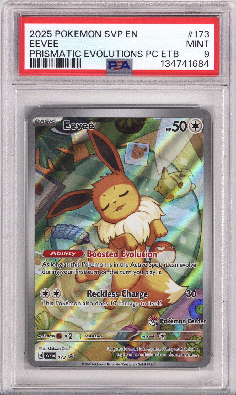 Pokemon Black Star Promo Eevee Prismatic Evolutions Pokemon Center Elite Trainer Box PSA Mint 9 (2025)