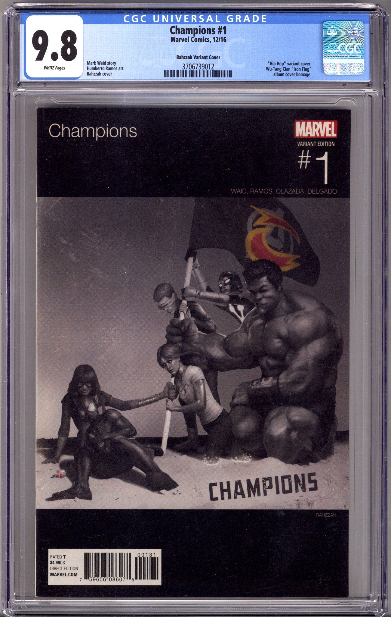 Champions Vol 2 1 CGC 9.8 (NM/M) (2016) Rahzzah Hip-Hop Variant 