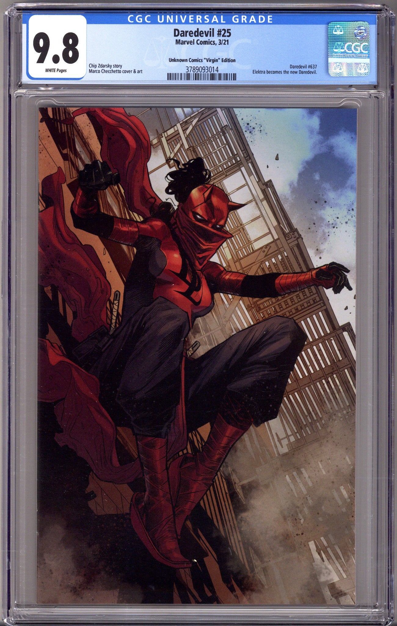 Daredevil Vol 6 25 (637) CGC 9.8 (NM/M) (2021) Checchetto Virgin Exclusive Variant 