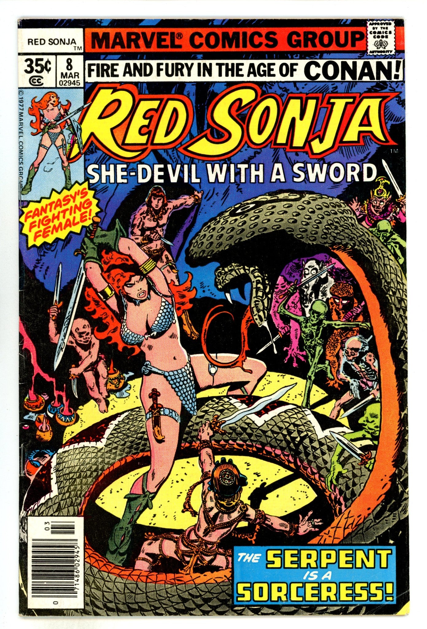 Red Sonja Vol 1 8  VG+ (4.5)  (1978)  