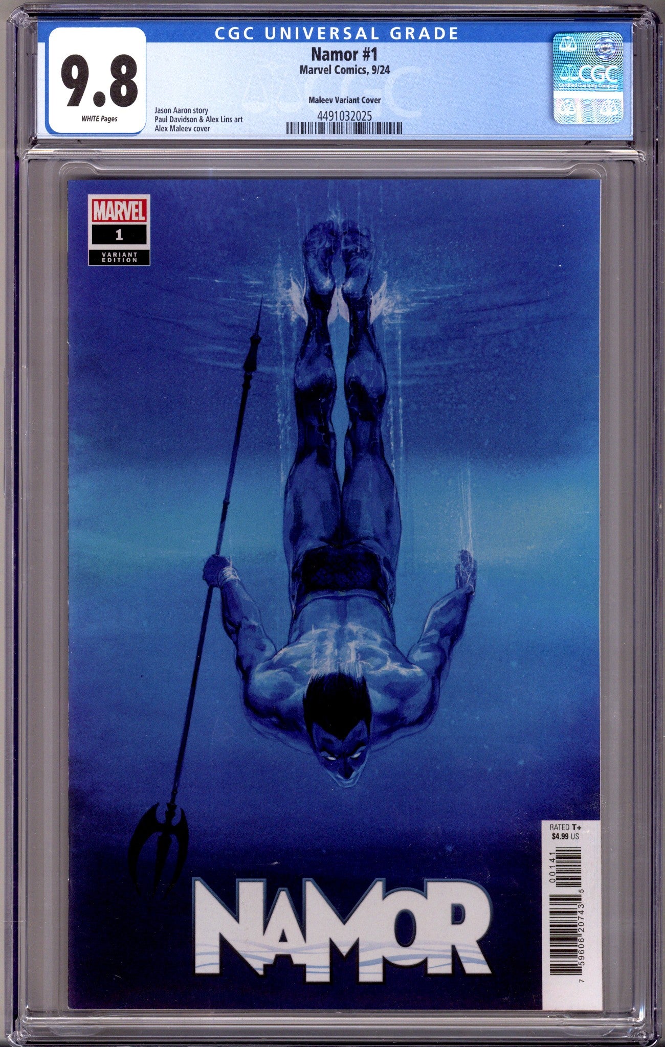 Namor Vol 3 1 CGC 9.8 (NM/M) (2024) Maleev Variant