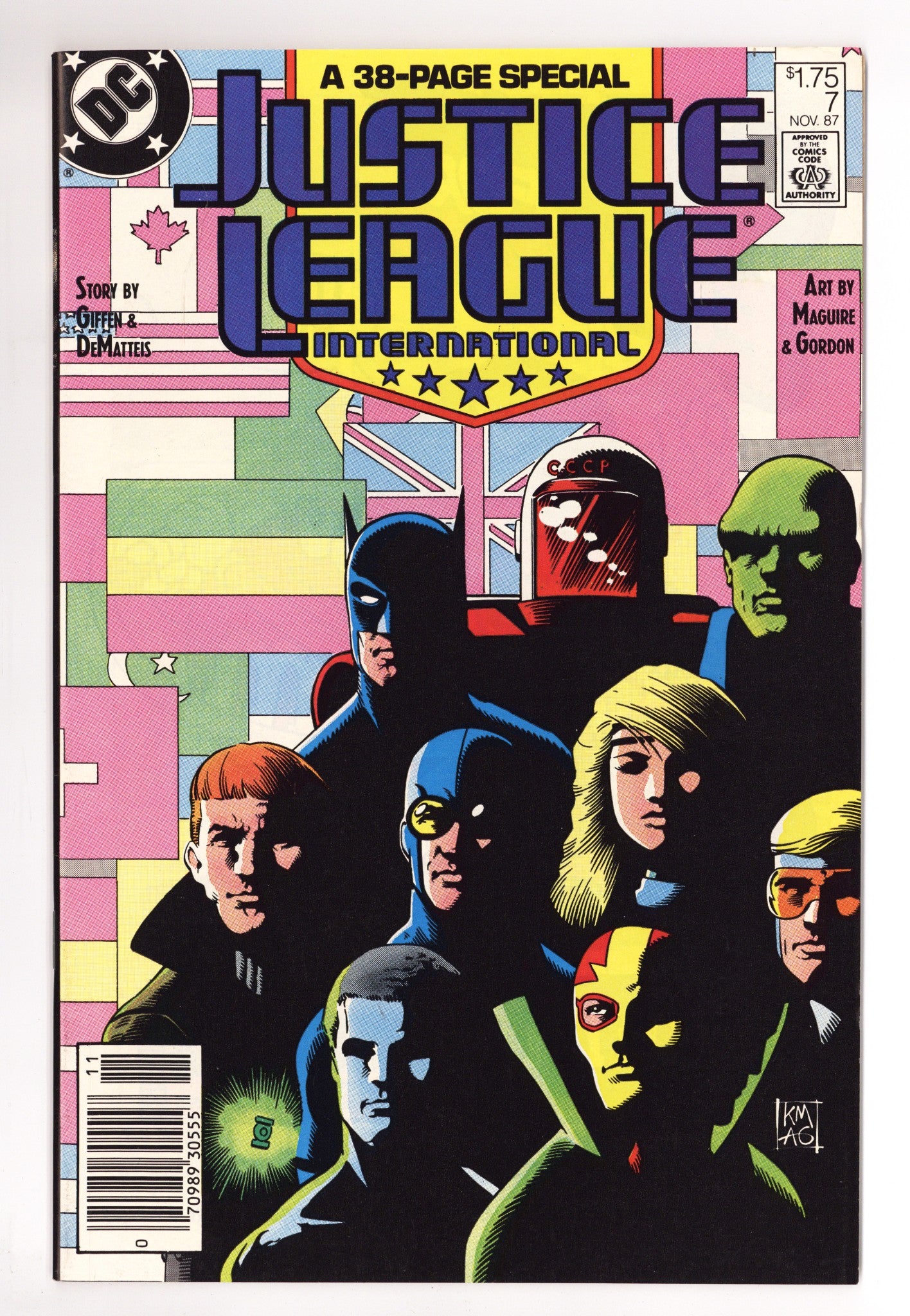 Justice League International 7 VF+ (8.5) (1987) Canadian Price Variant 