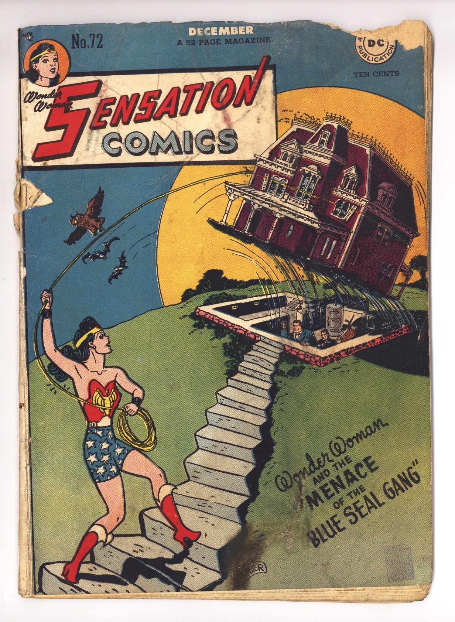 Sensation Comics Vol 1 72 PR (0.5) 1/4 Back Cover Missing (1947) 