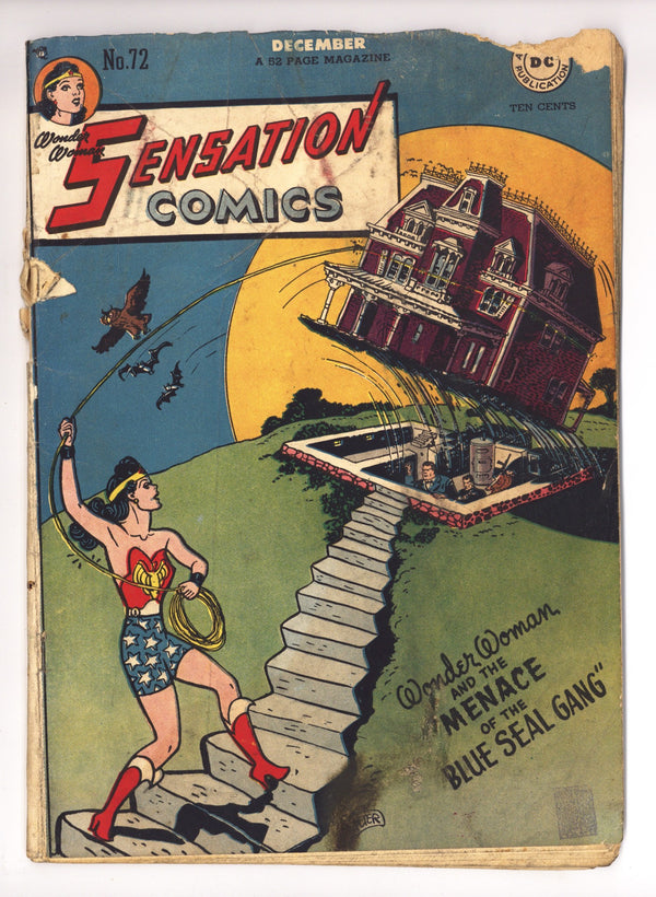 Sensation Comics Vol 1 72 PR (0.5) 1/4 Back Cover Missing (1947)