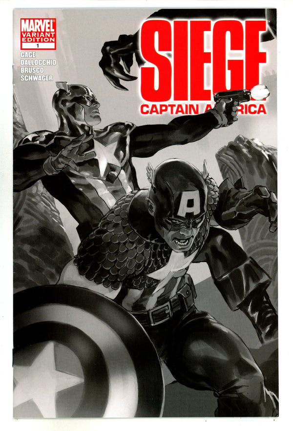 Siege: Captain America 1 High Grade (2010) Djurdjevic B&W Variant