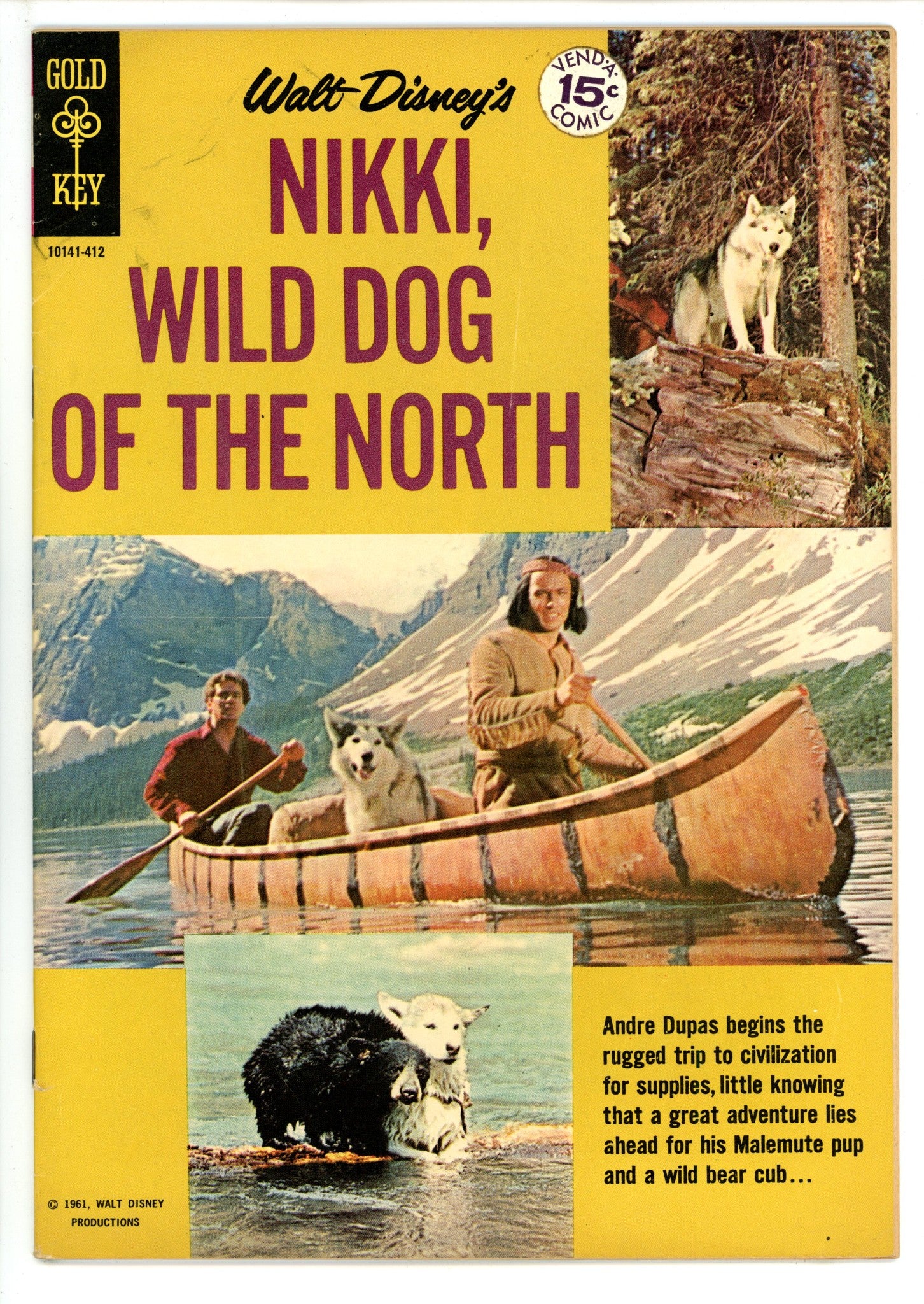 Walt Disney's Nikki, Wild Dog of the North [nn] VG/FN (5.0) 15c Sticker (1964) 