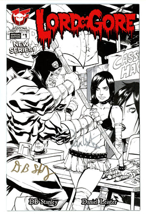 Lord of Gore 1 VF (8.0) (2016) Seeley B&W Variant Signed x1 Cover DB Stanley & Daniel Leister