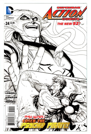 Action Comics Vol 2 24 High Grade (2013) Kirkham B&W Sketch Incentive Variant