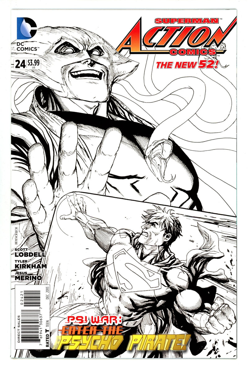 Action Comics Vol 2 24 High Grade (2013) Kirkham B&W Sketch Incentive Variant 