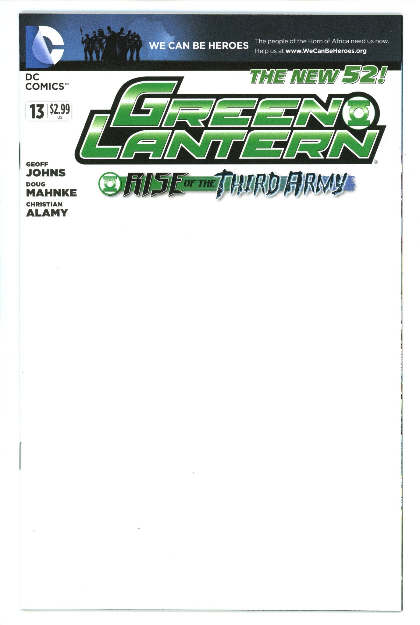 Green Lantern Corps Vol 2 13 High Grade (2012) Blank Variant 