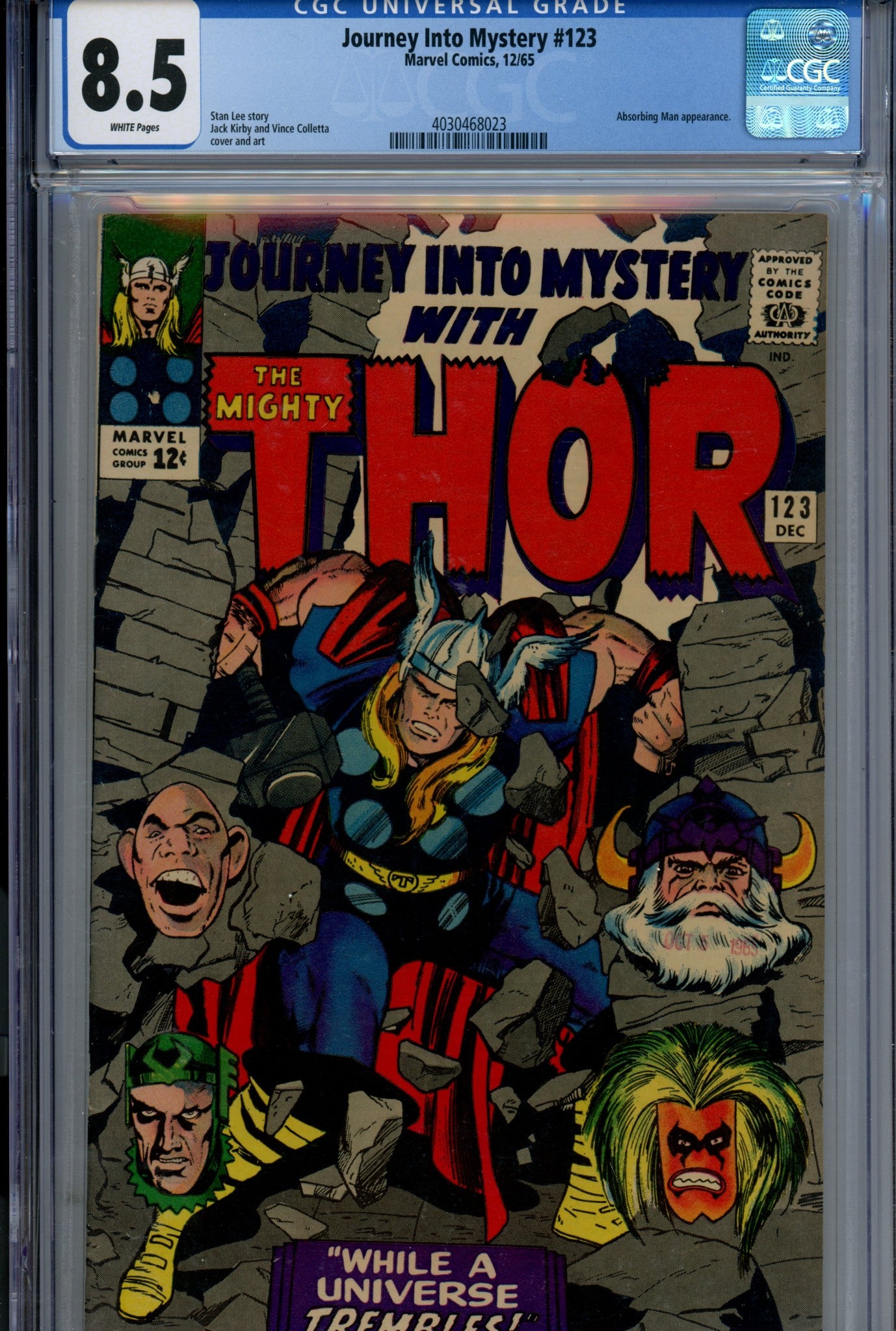 Journey into Mystery Vol 1 123 CGC 8.5 (VF+) (1965) 