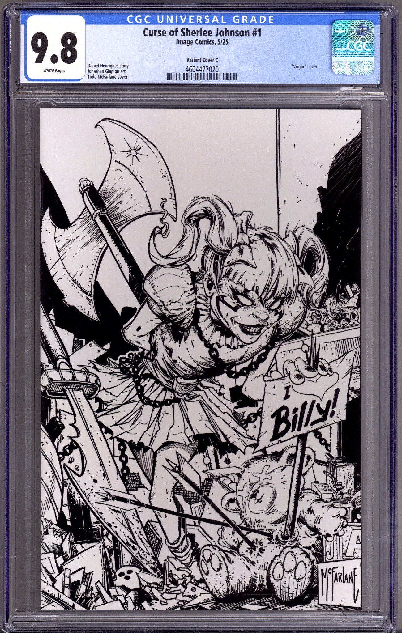 Spawn: The Curse of Sherlee Johnson 1 CGC 9.8 (NM/M) (2025) McFarlane B&W Virgin Variant 
