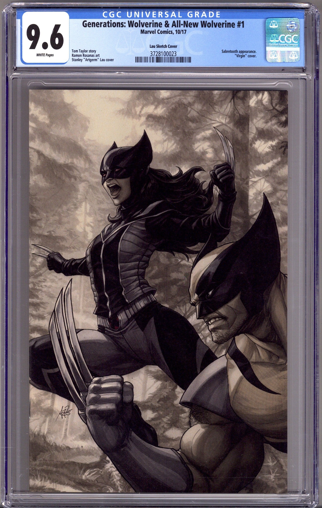 Generations: Wolverine & All-New Wolverine 1 CGC 9.6 (NM+) (2017) Artgerm Sketch Virgin Exclusive Variant 