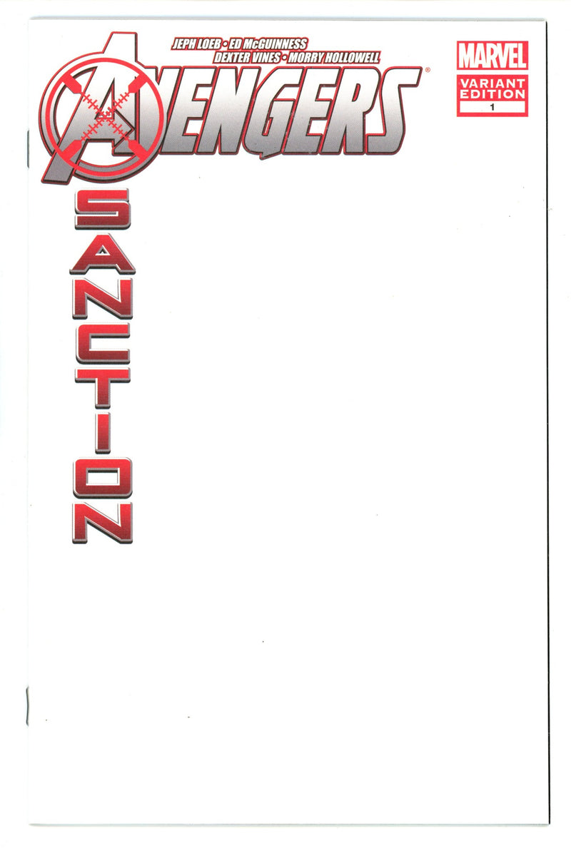 Avengers: X-Sanction 1 High Grade (2012) Blank Variant 