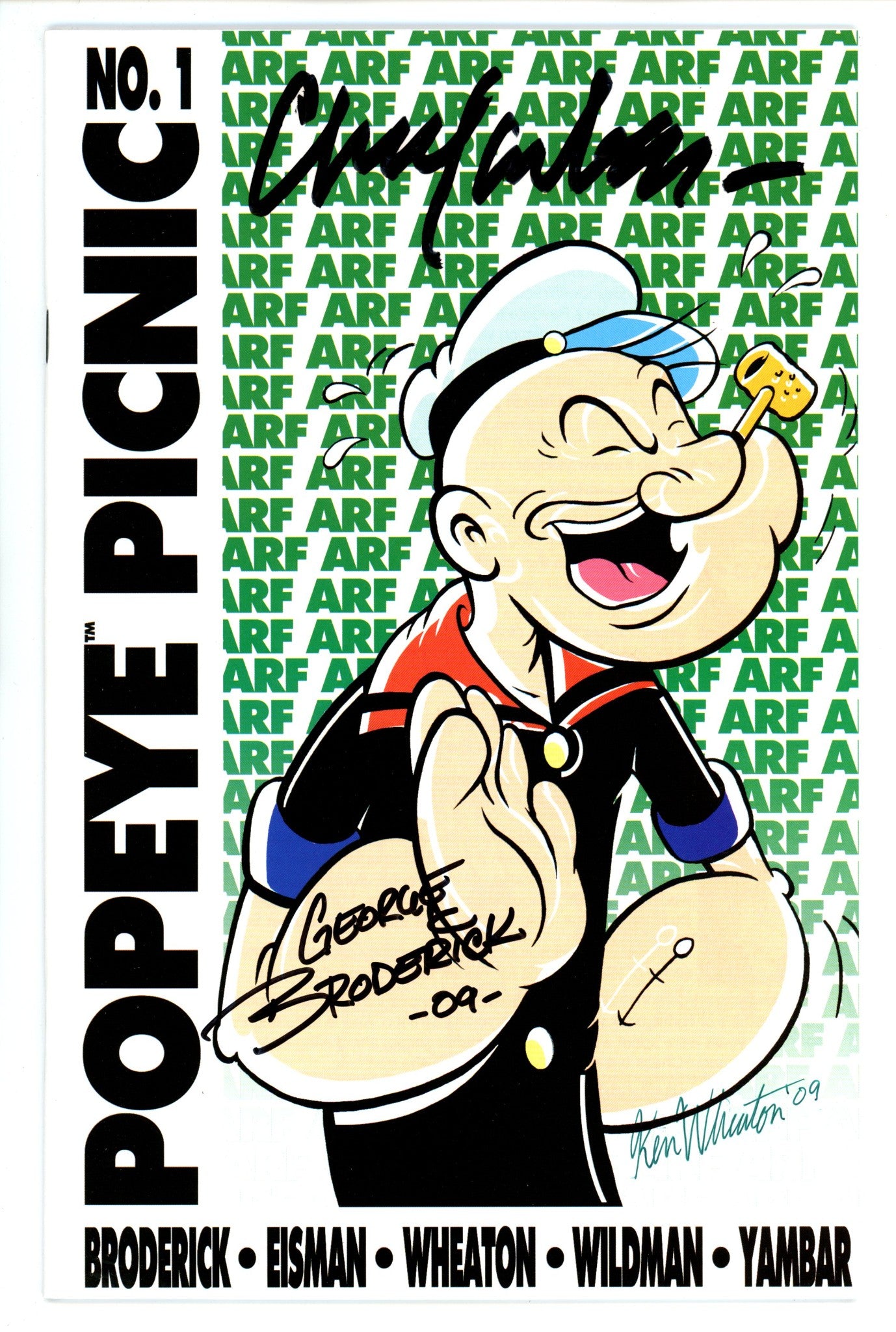 Popeye Picnic 1 NM- (9.2) (2009) Signed x3 Cover Yambar, Wheaton & Broderick 