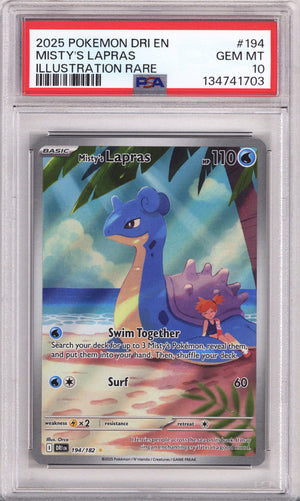 Pokemon Destined Rivals Misty'S Lapras Illustration Rare PSA Gem Mint 10 (2025)