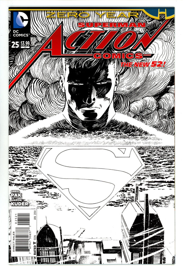 Action Comics Vol 2 25 VF/NM (9.0) (2014) Kuder B&W Sketch Incentive Variant