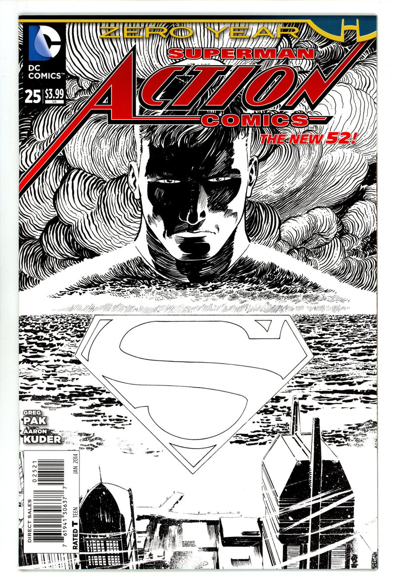 Action Comics Vol 2 25 VF/NM (9.0) (2014) Kuder B&W Sketch Incentive Variant 