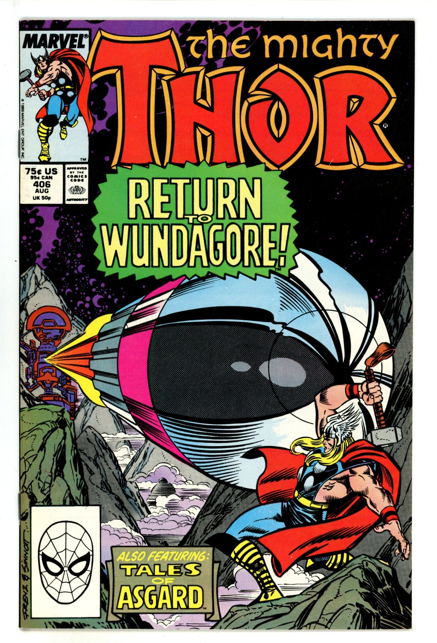 Thor Vol 1 406  High Grade   (1989)        