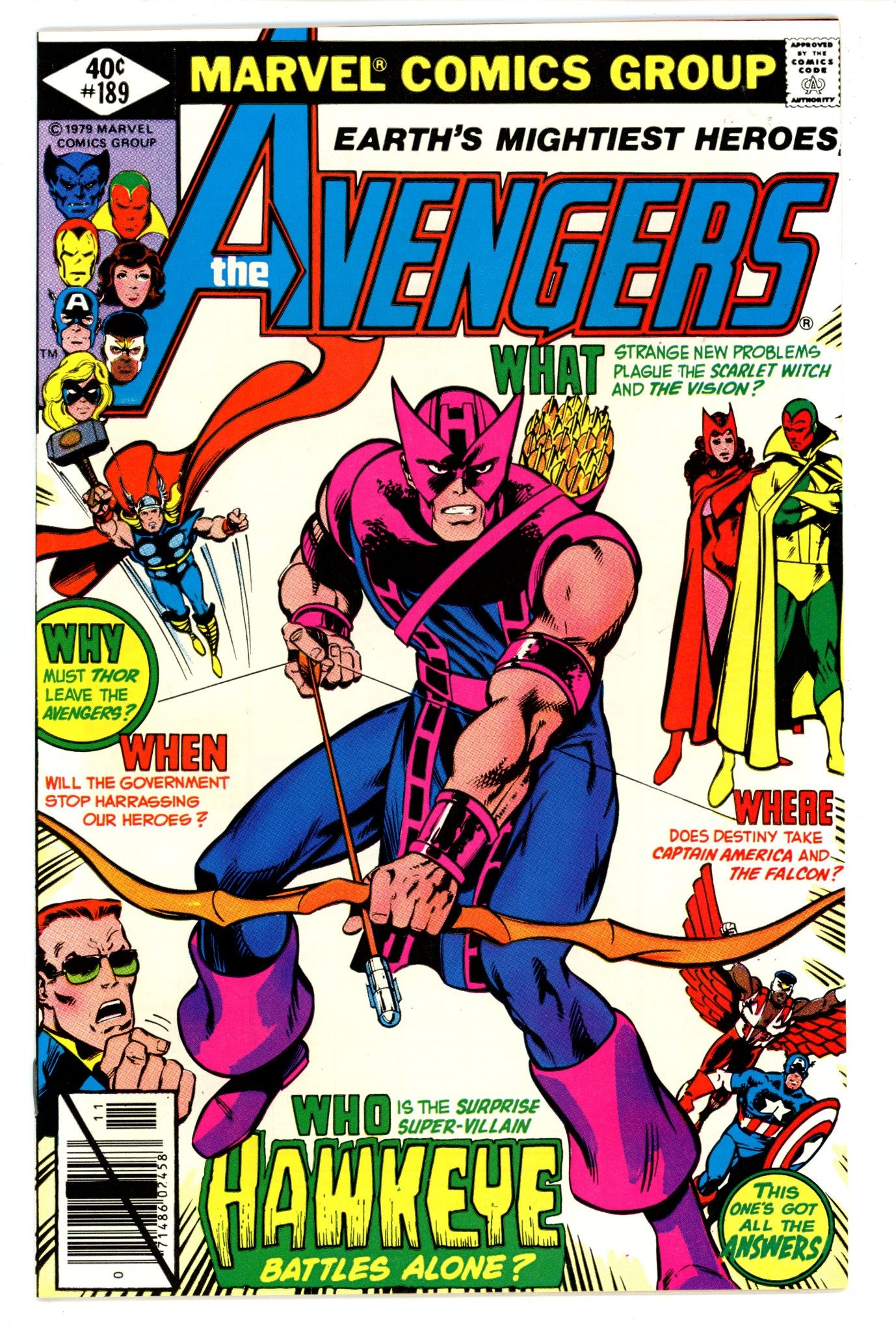 The Avengers Vol 1 189 NM- (9.2) (1979) 
